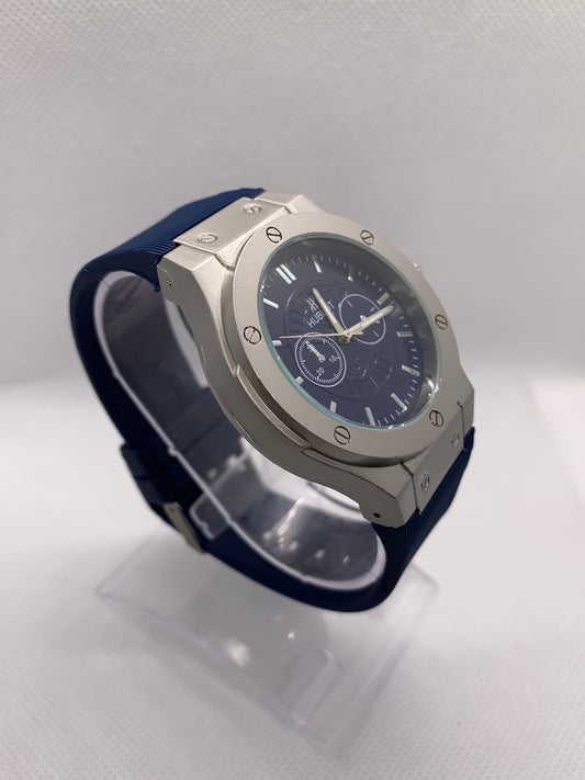 Hublot Style Blue Dial Men’s Wrist Watch