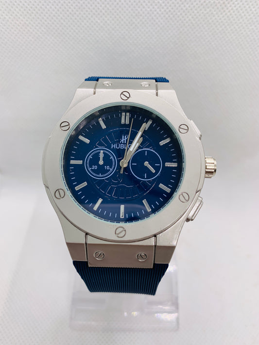 Hublot Style Blue Dial Men’s Wrist Watch