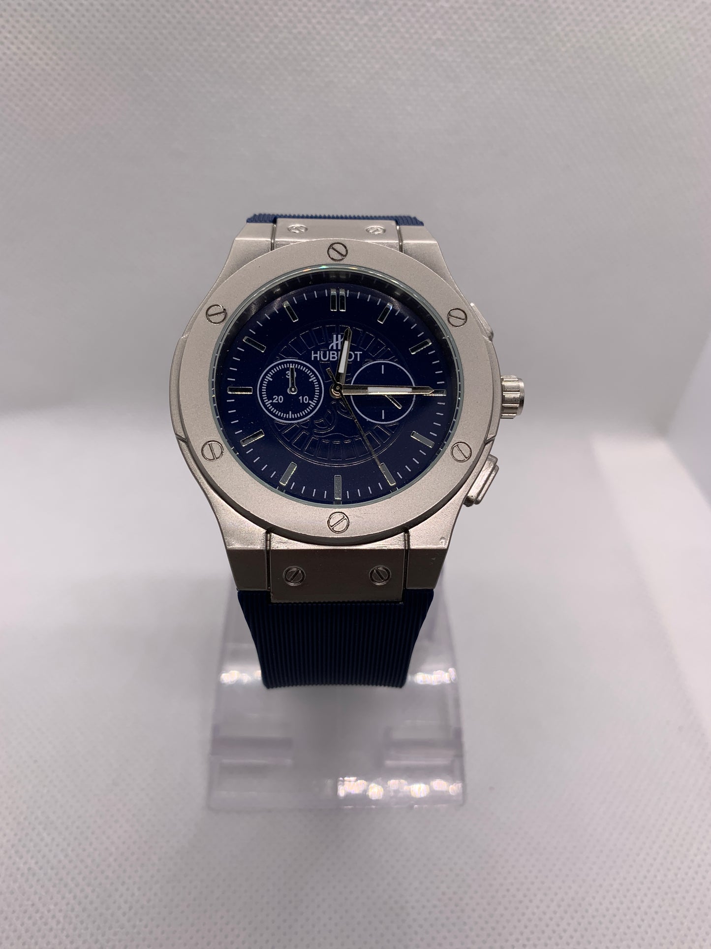 Hublot Style Blue Dial Men’s Wrist Watch
