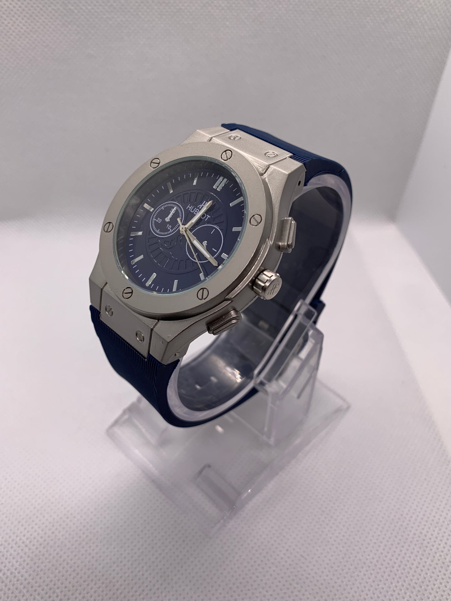 Hublot Style Blue Dial Men’s Wrist Watch