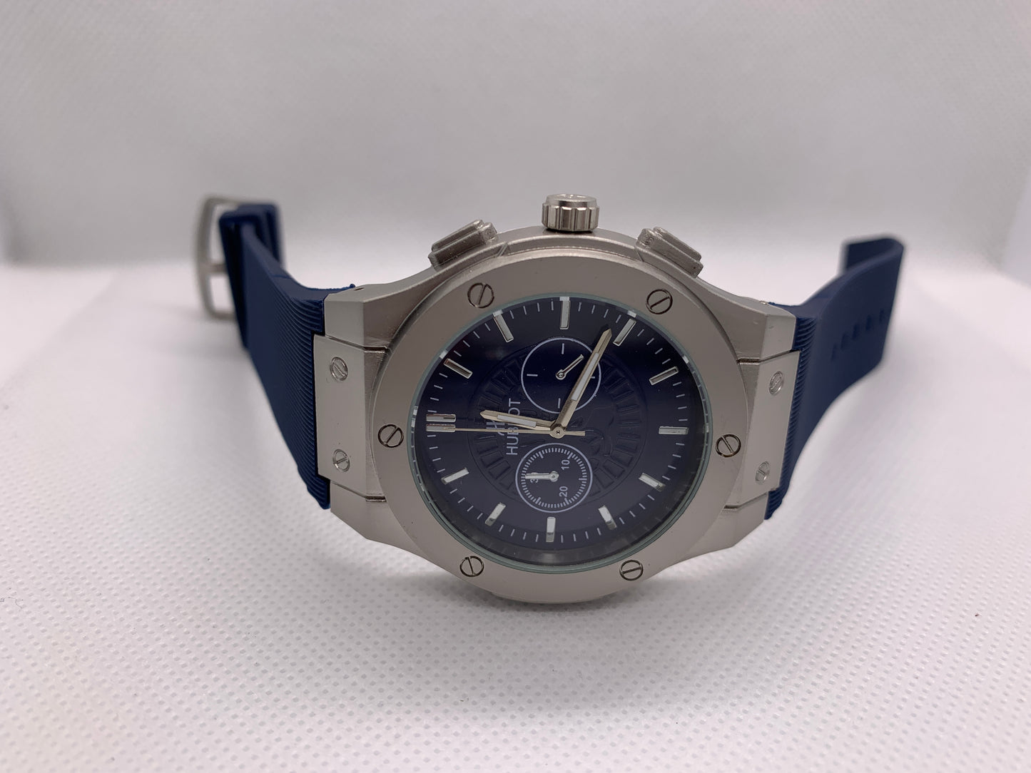 Hublot Style Blue Dial Men’s Wrist Watch