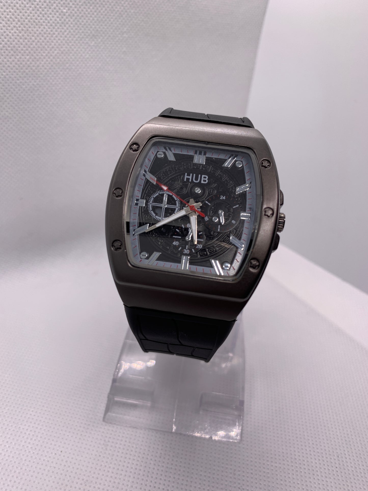 Hublot Luxury Men’s Chronograph Watch – Black Dial & Rubber Strap